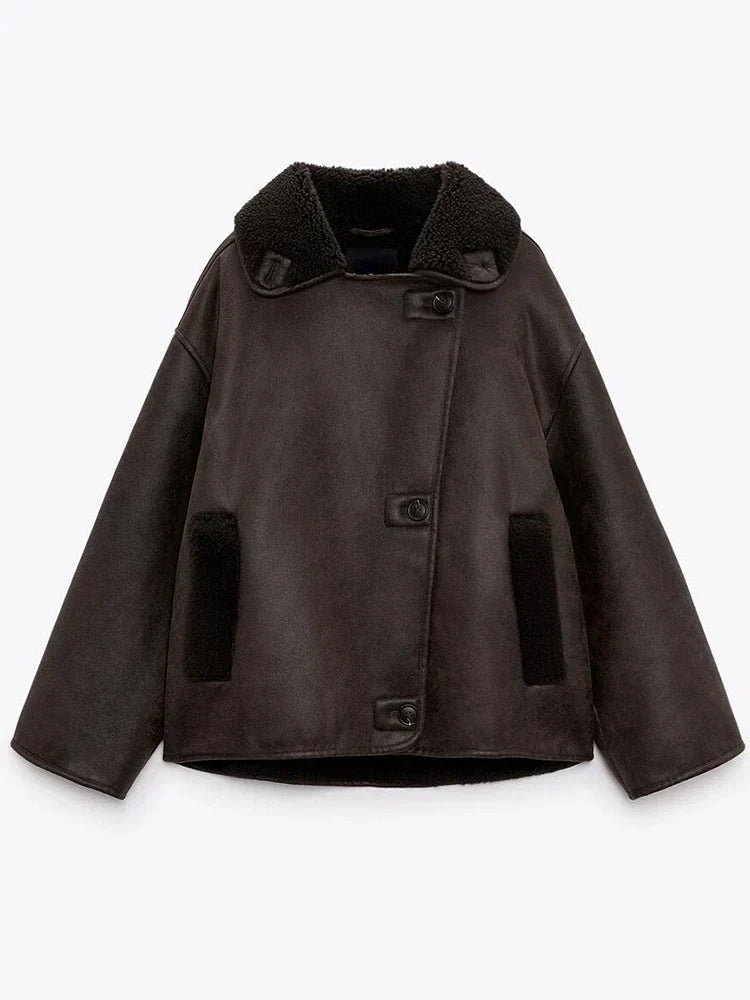 R&B | Vintage Kunstlederjacke für Frauen