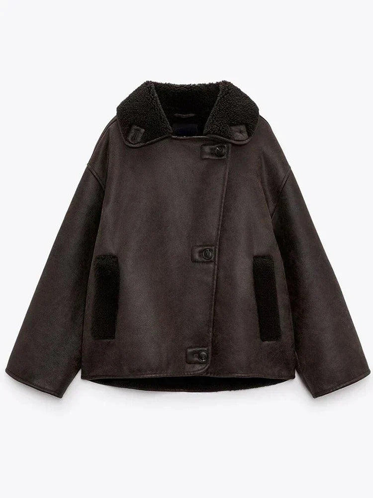 R&B | Vintage Kunstlederjacke für Frauen