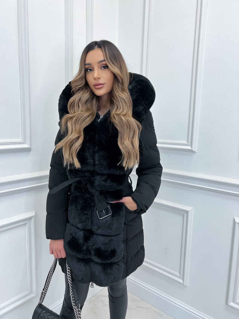 R&B | Stylische Kapuzenjacke mit Gürtel