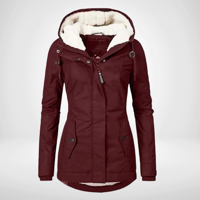 R&B | Damen Kapuzenfleece gefütterte Winterjacke