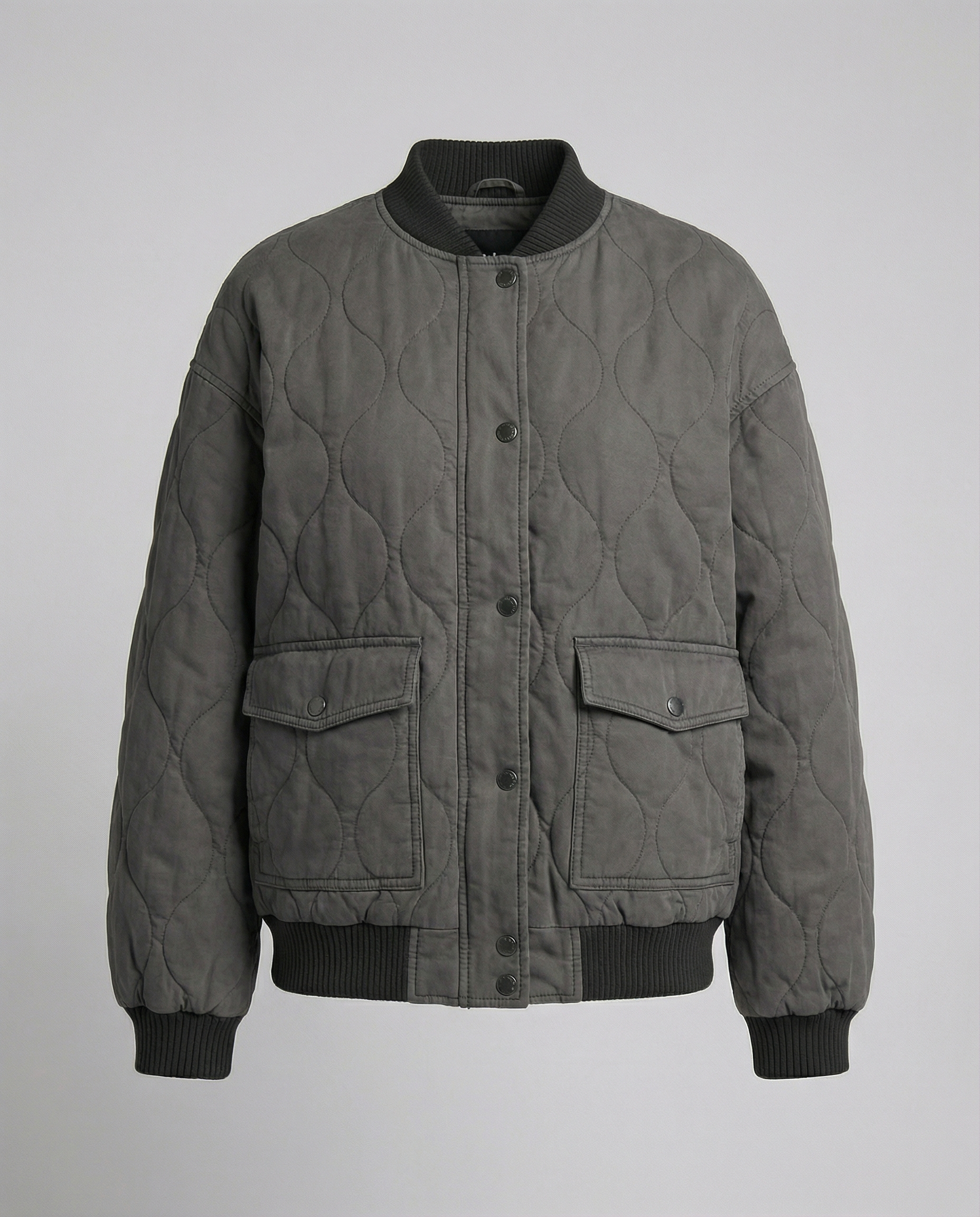 R&B | Damen Oversized Graue Bomberjacke