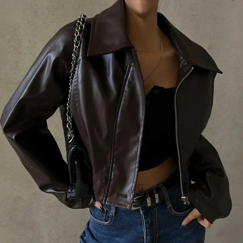 R&B | Übergroße Kunstlederjacke
