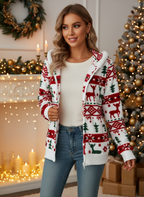 R&B | Damen Hoodie Roter Weihnachtspullover Frauen
