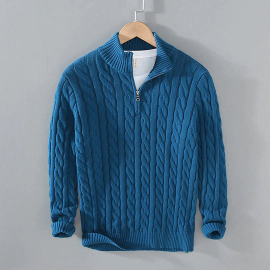 R&B | Strickpullover mit Half-zip Baumwolle Klassisch, Warm