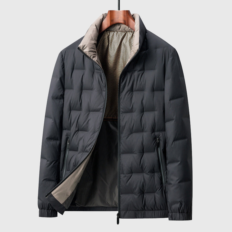 R&B | Herren Stepp-Pufferjacke - Hoher Kragen und Voller Reißverschluss