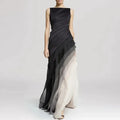 Unregelmäßiges Kleid mit hoher Taille im Ombre-Look