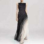 Unregelmäßiges Kleid mit hoher Taille im Ombre-Look