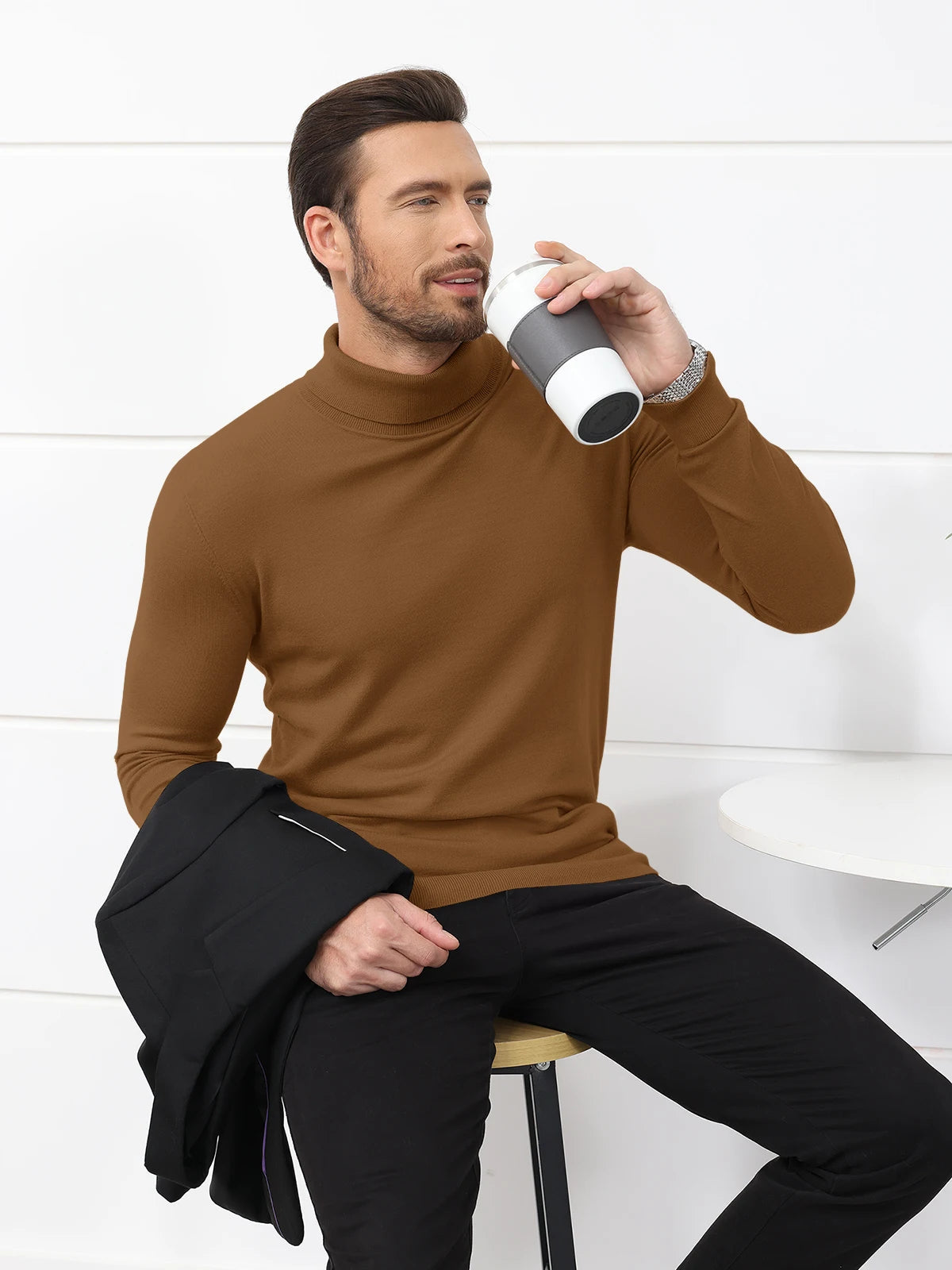 R&B | Rollkragenpullover - Herren Slim Fit