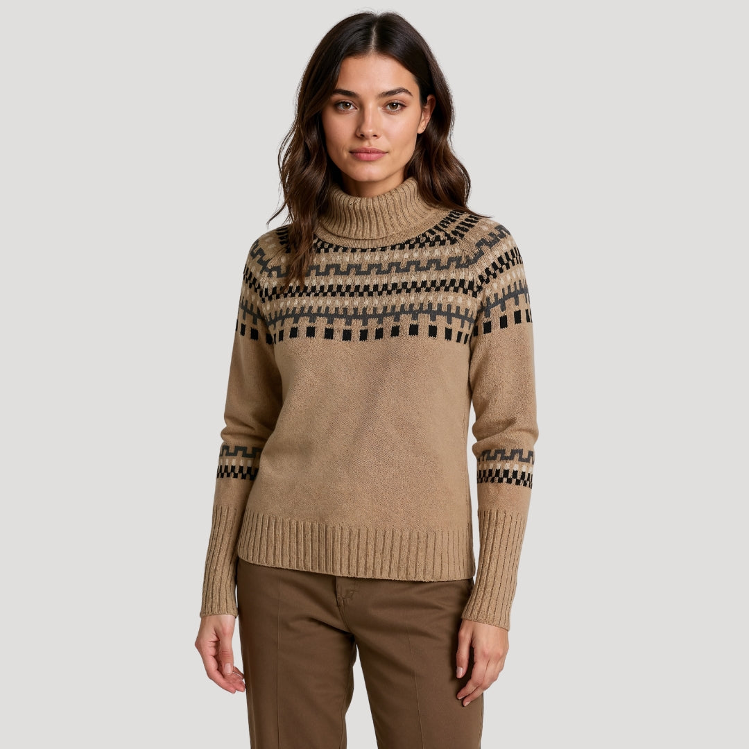 R&B | Strickpullover mit Rollkragen und Wintermuster Warm und Stilvoll für Kalte Tage