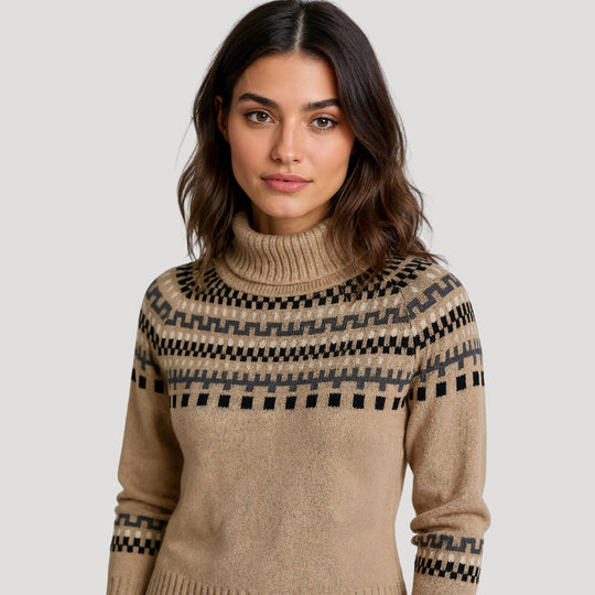 R&B | Strickpullover mit Rollkragen und Wintermuster Warm und Stilvoll für Kalte Tage