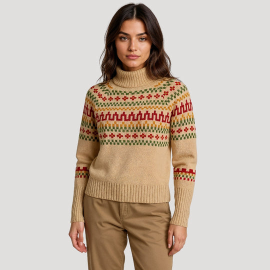 R&B | Strickpullover mit Rollkragen und Wintermuster Warm und Stilvoll für Kalte Tage
