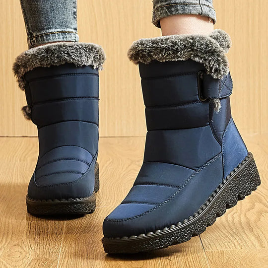 R&B | Damen wasserdichte Winterstiefel mit Fellfutter, knöchelhoch
