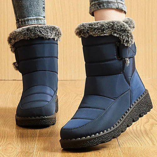 R&B | Damen wasserdichte Winterstiefel mit Fellfutter, knöchelhoch
