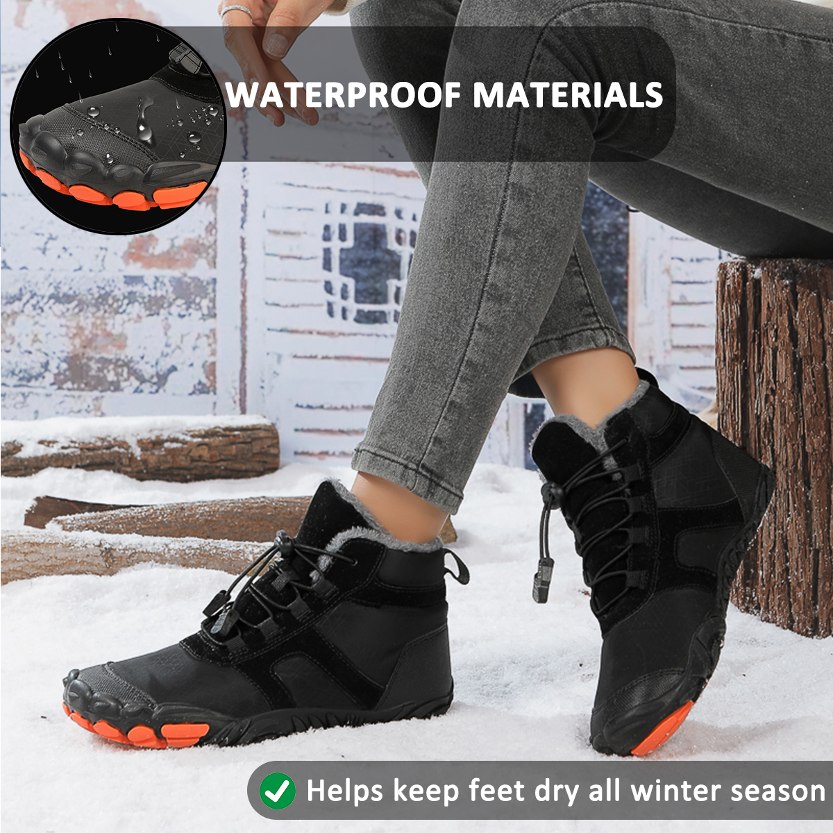 R&B | Flexible Wasserdichte Schneestiefel für Unisex – Bequem & Unterstützend für Winterabenteuer