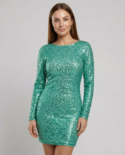 Rückenfreies Glitzer Winterkleid | R&B