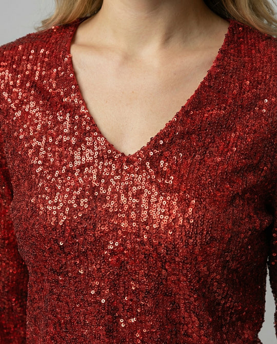 Glitzer Pailletten Top Damen | R&B