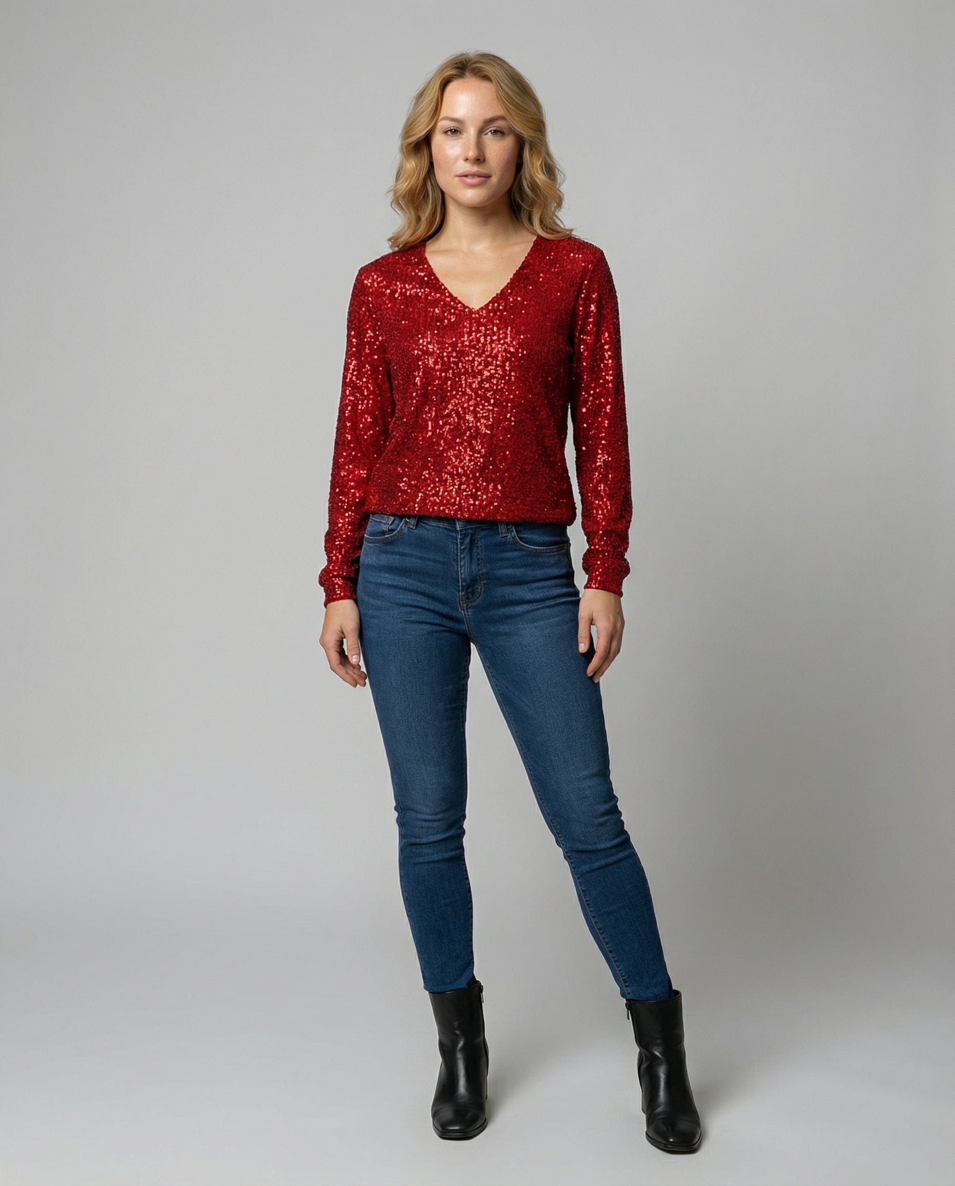 Glitzer Pailletten Top Damen | R&B