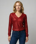 Glitzer Pailletten Top Damen | R&B
