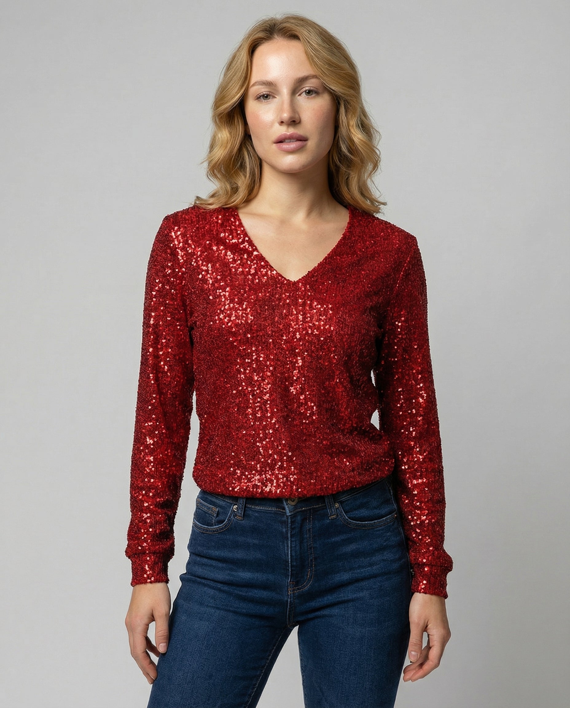 Glitzer Pailletten Top Damen | R&B