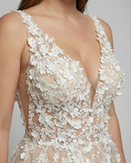 R&B | Elegantes Hochzeitskleid Stickerei Langer Rock