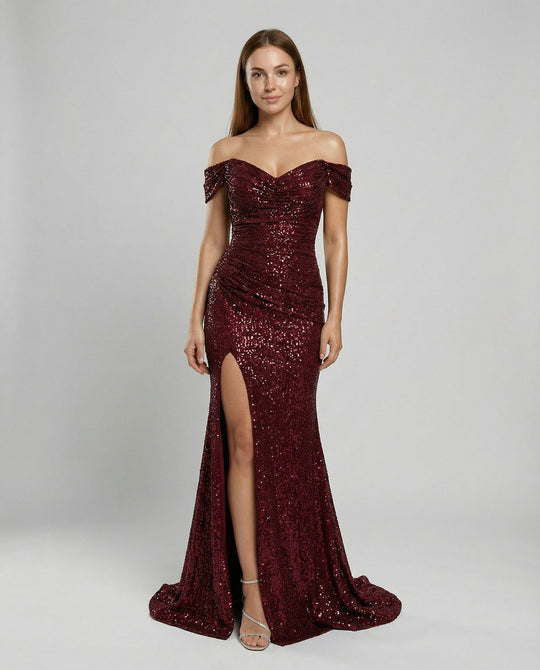 Elegantes Off Shoulder Abendkleid Damen | R&B