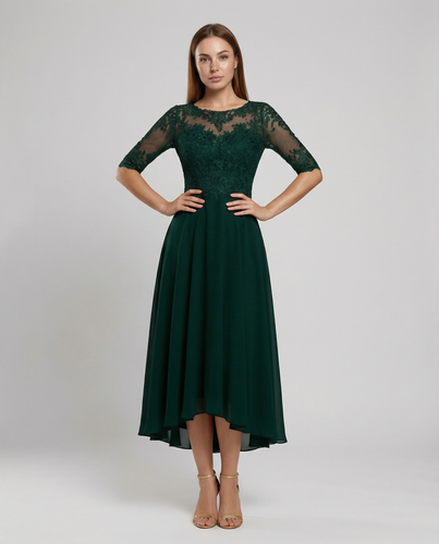 Festliches Maxikleid mit Spitzenbesatz für Damen | R&B