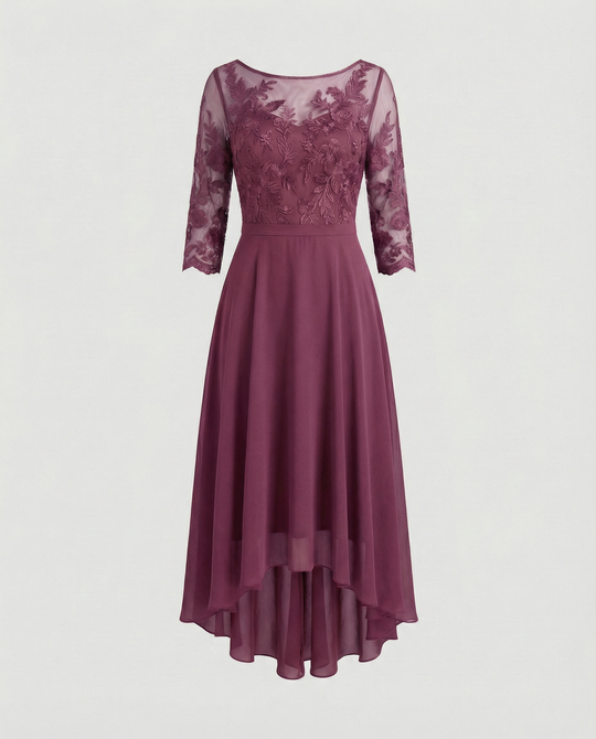 Festliches Maxikleid mit Spitzenbesatz für Damen | R&B