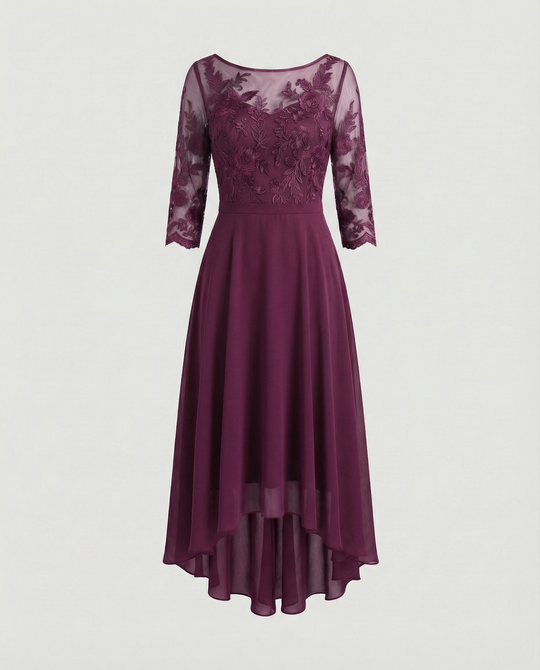Festliches Maxikleid mit Spitzenbesatz für Damen | R&B