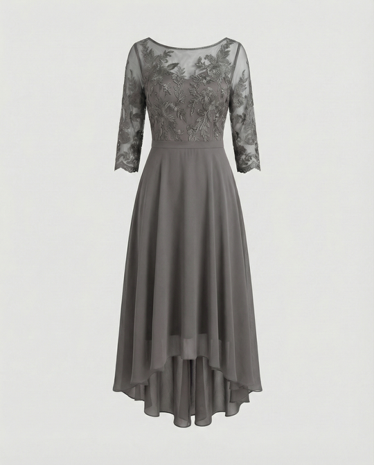 Festliches Maxikleid mit Spitzenbesatz für Damen | R&B