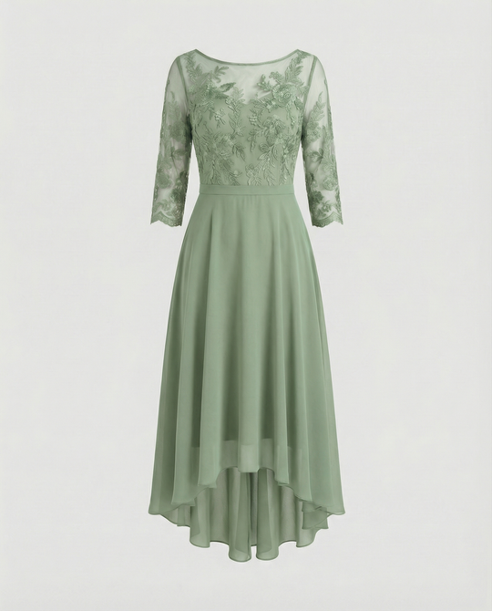 Festliches Maxikleid mit Spitzenbesatz für Damen | R&B