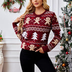 R&B | Weihnachtliches Strick-Cardigan Damen gestrickt mit Weihnachtsdesign