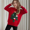 R&B | Weihnachtsbaum-Pullover mit 3D Weihnachtsbaum Damenmode Weihnachts-Pullover
