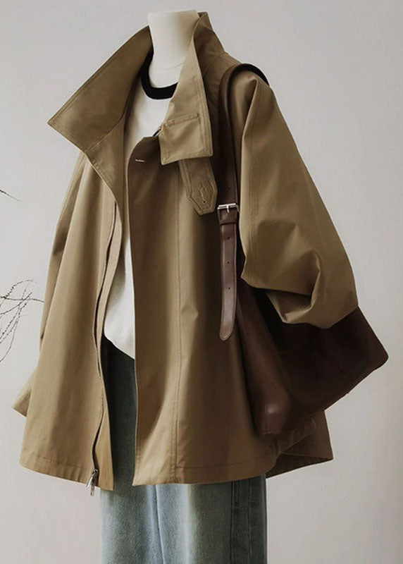 R&B | Damen Trenchcoat mit Reißverschluss und langen Ärmeln