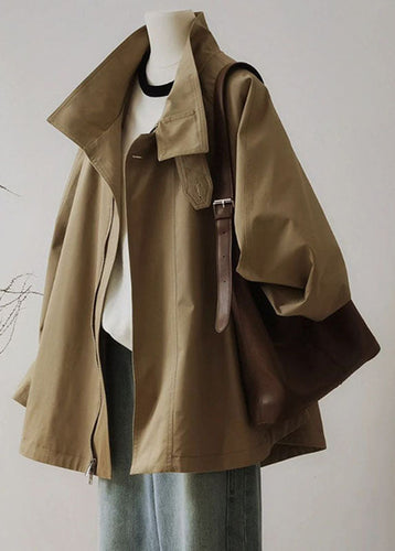 R&B | Damen Trenchcoat mit Reißverschluss und langen Ärmeln