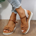 EB sommer-espadrille-sandalen mit schnallenverschluss und knotendetail