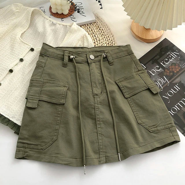 R&B | Damen Minirock mit Hoher Taille In A-Linie