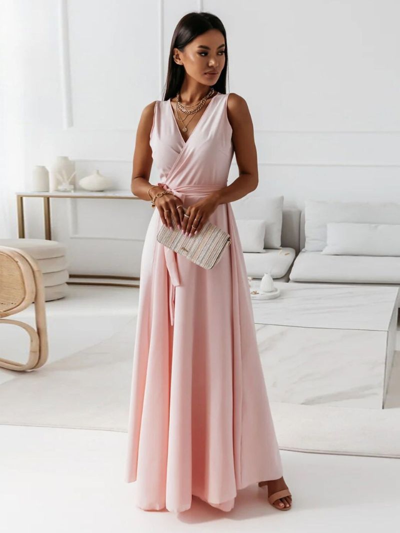 Damen V-Ausschnitt Kleid