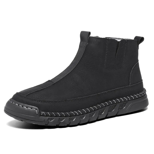 R&B | Damen Casual Handgenähte Rutschfeste Warme Seitenreißverschluss Slipper Stiefel
