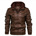 R&B | Stilvolles Lederjacke mit Kapuze