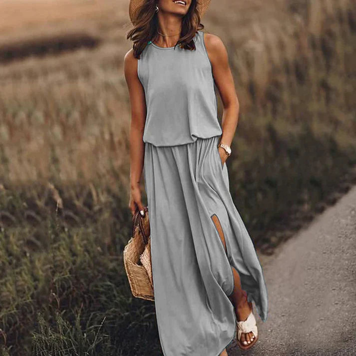 Heidi-Mode – entspanntes weißes maxikleid