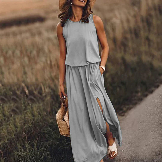 R&B – entspanntes weißes maxikleid
