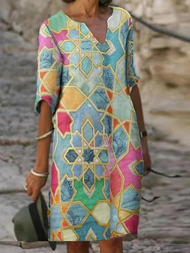 Stilvolles A-Blumenkleid