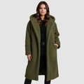 Modischer Teddy Mantel Damen Komfort Langer Mantel Kapuze | R&B