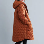 R&B | Damen Kapuzenjacke - Gepolsterte knielange Jacke