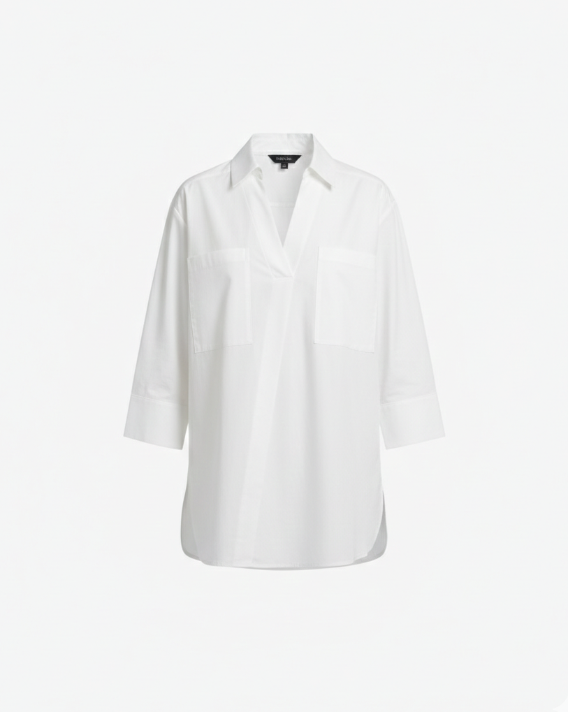 Damen Bluse mit Volantärmeln und V-Ausschnitt