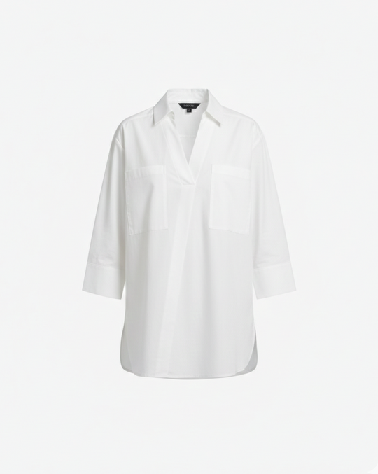 Damen Bluse mit Volantärmeln und V-Ausschnitt