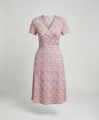 Damen Wickel-Blumenkleid mit kurzen Ärmeln