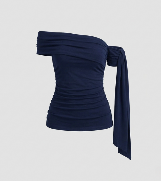 Damen Off Shoulder Top Drapiert
