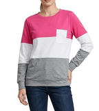 Damen Lässiges Sweatshirt mit Farbblock-Design und Brusttasche R&B