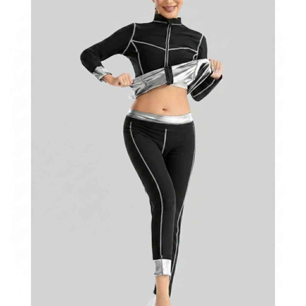 Damen Sportset Stretch mit Zip Jacke und Leggings